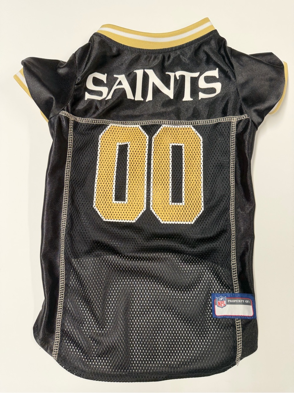 New Orleans Saints NFL Pet Jersey Dog Shirt Black Gold Size Large